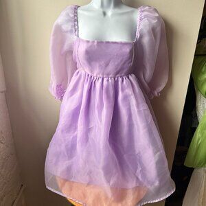 Lilac Organza Puff Dress - Size M-L